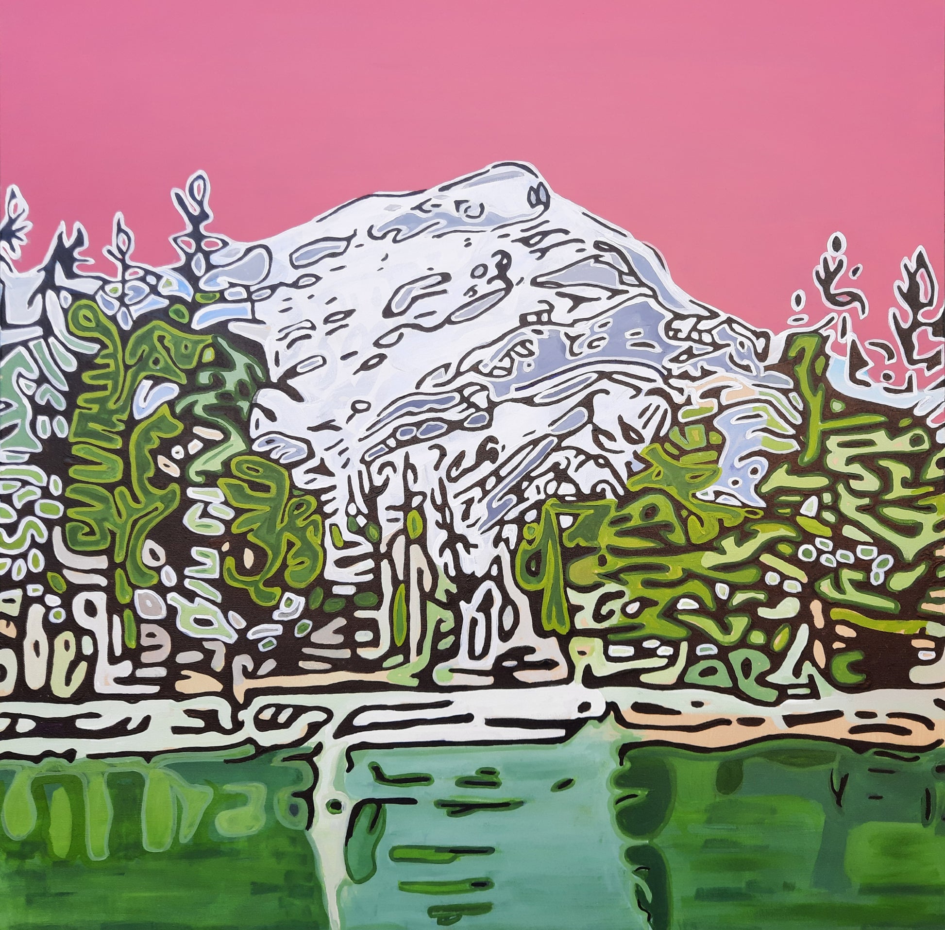 Nature-inspired ARTrophy painting with flowing colors and bold details