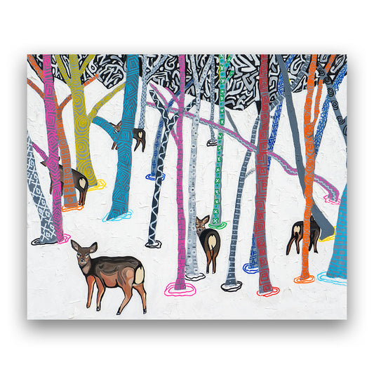 DEER PARCEL Fine Art ROLLED Canvas Print