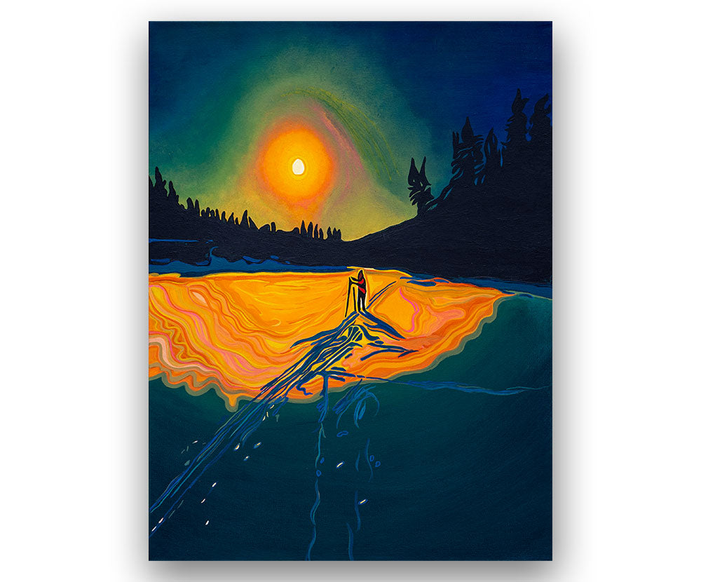 EGG MOON  Fine Art ROLLED Canvas Print